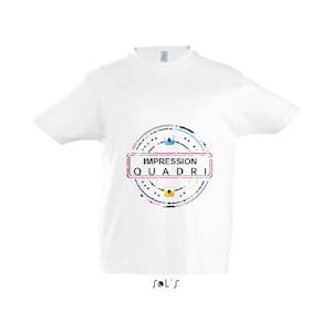 Finitions : Impression numérique quadri sur t-shirt blanc enfant Sol's modèle Impérial.
 Avantages : L'impression numérique haute définition avec blanc de soutien permet un rendu de couleur exceptionnel quel de soit la couleur du t-shirt. Exemples d... 